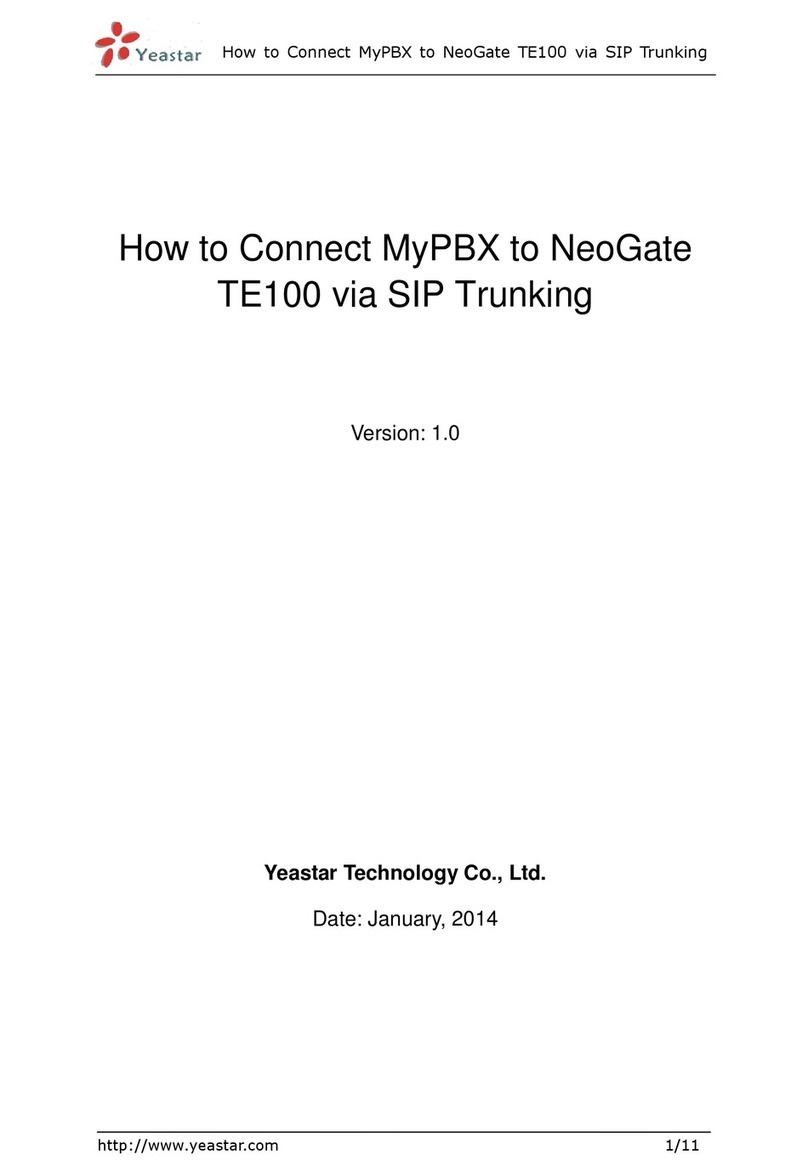 Yeastar Technology MyPBX manual