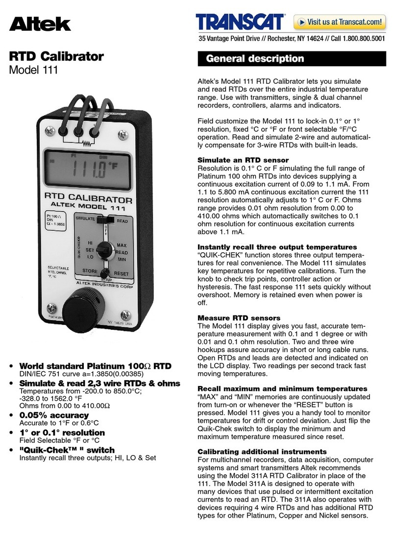 Transcat Altek 111 manual