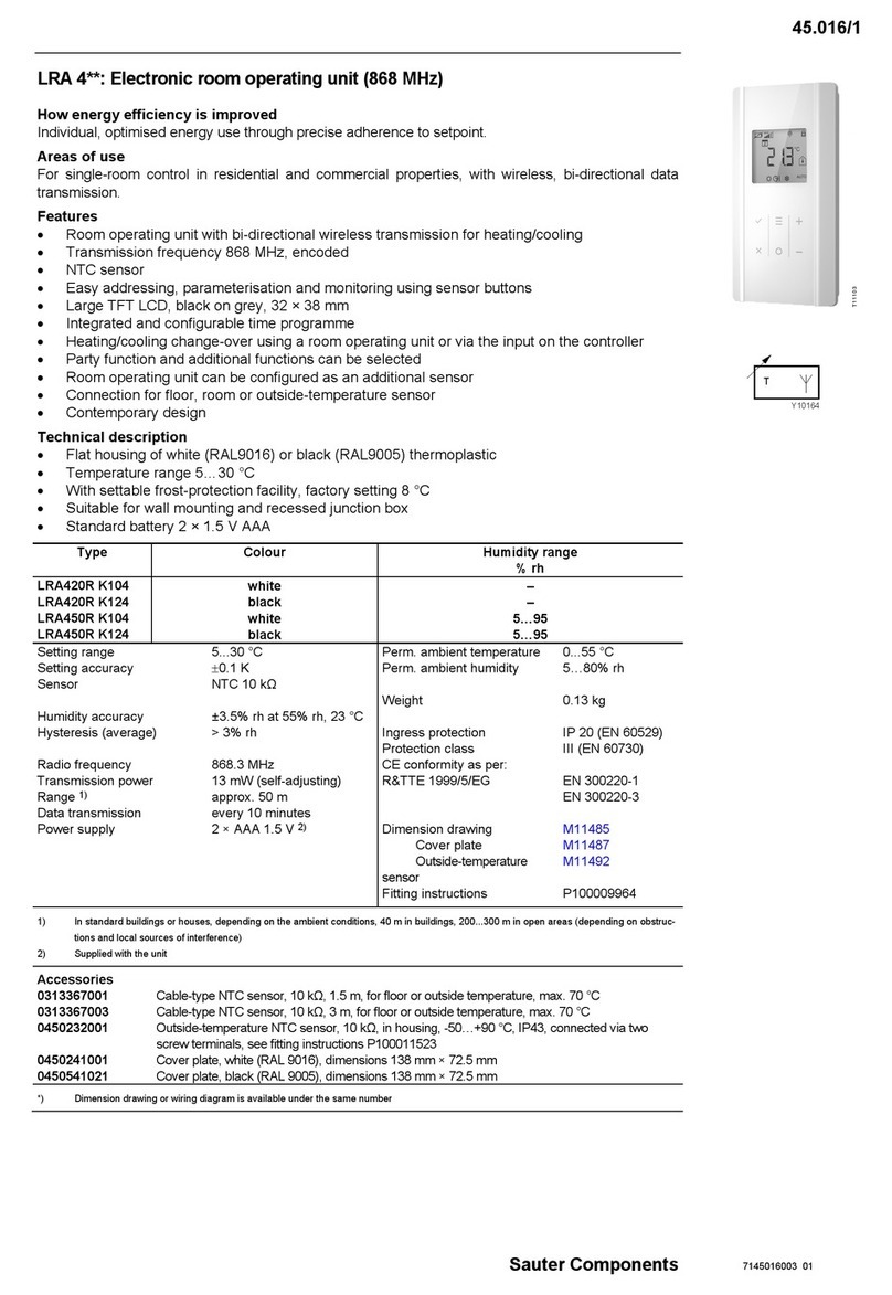 Sauter Components LRA 4 Series quick start guide