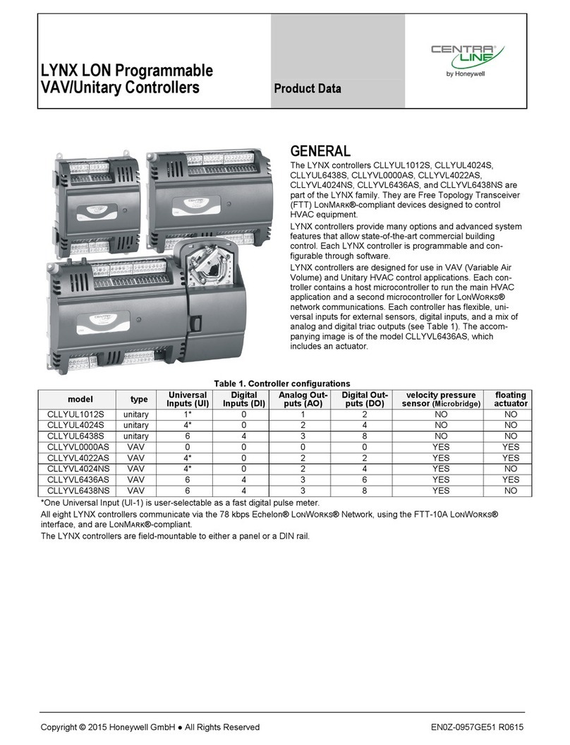 Honeywell CentraLine LYNX LON CLLYUL1012S Operation manual
