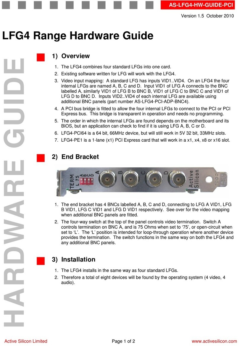 Active Silicon LFG4 Series Hardware guide