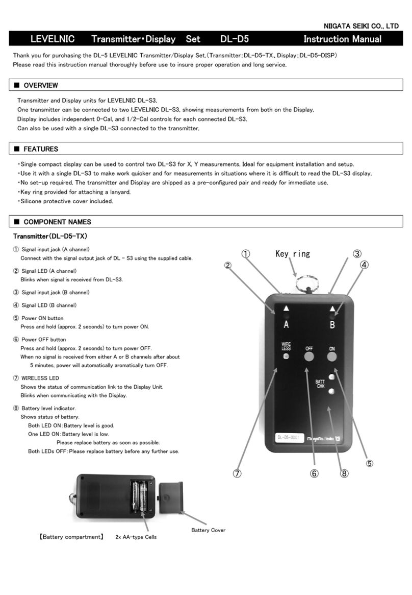Niigata seiki LEVELNIC DL-D5 instruction manual