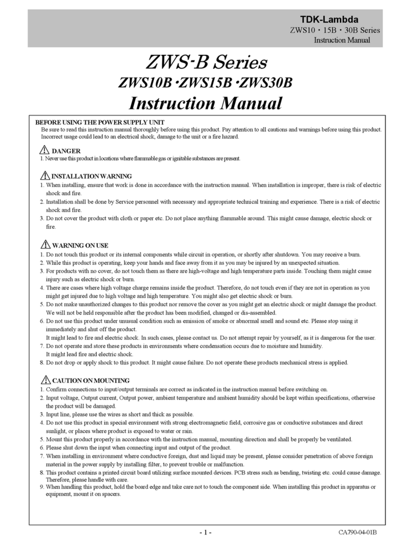 TDK-Lambda ZWS-B Series instruction manual