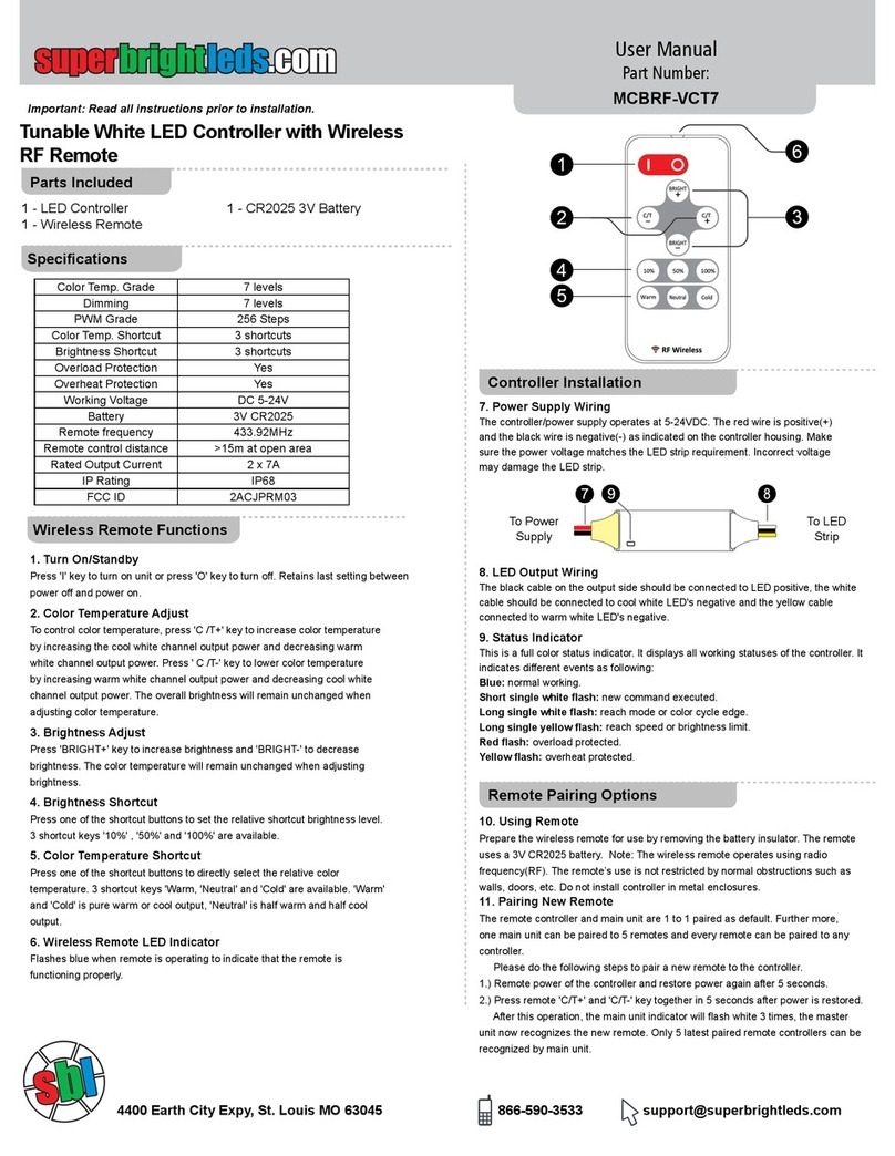 superbrightleds MCBRF-VCT7 user manual