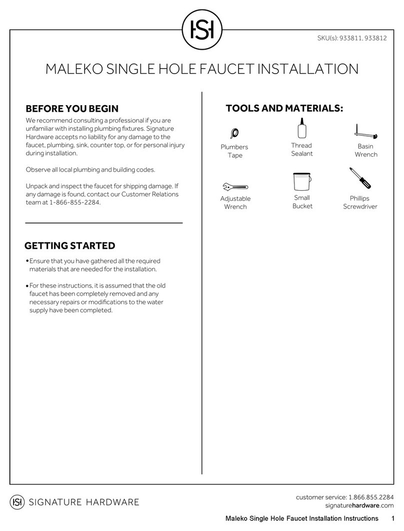 Signature Hardware Maleko installation manual