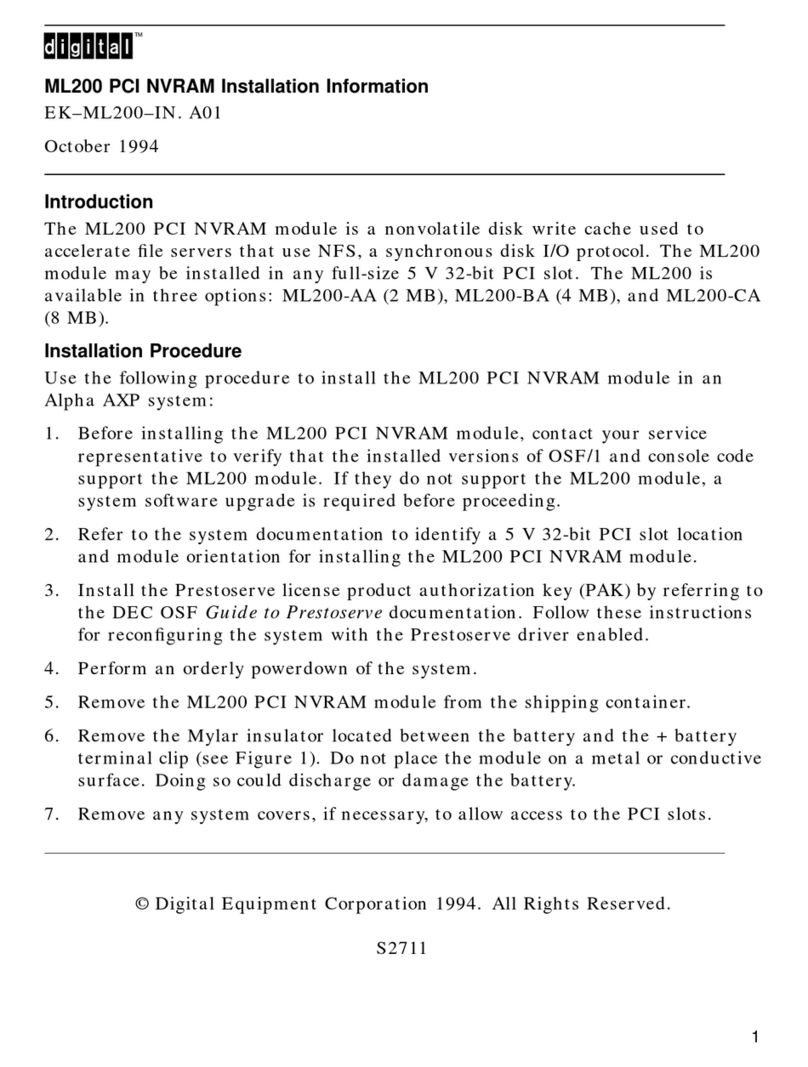 Digital Equipment ML200-AA User manual