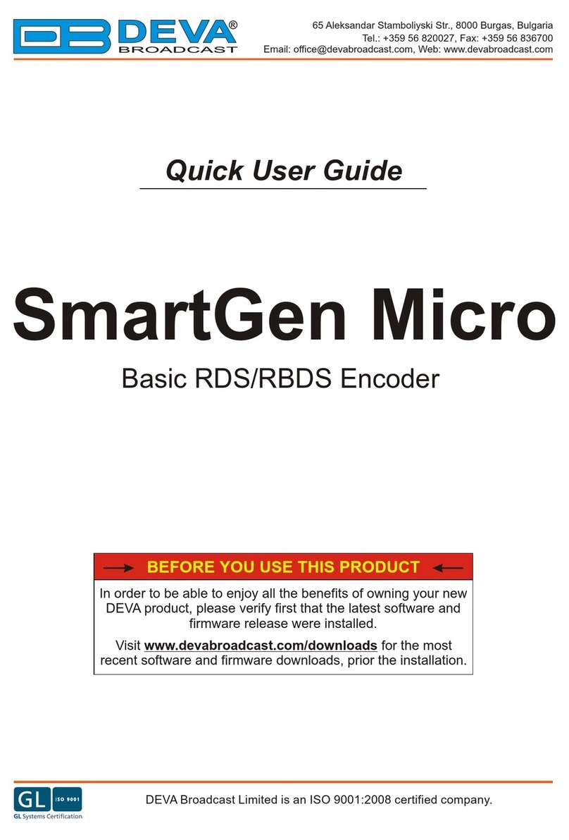 DEVA Broadcast SmartGen Micro Instruction manual