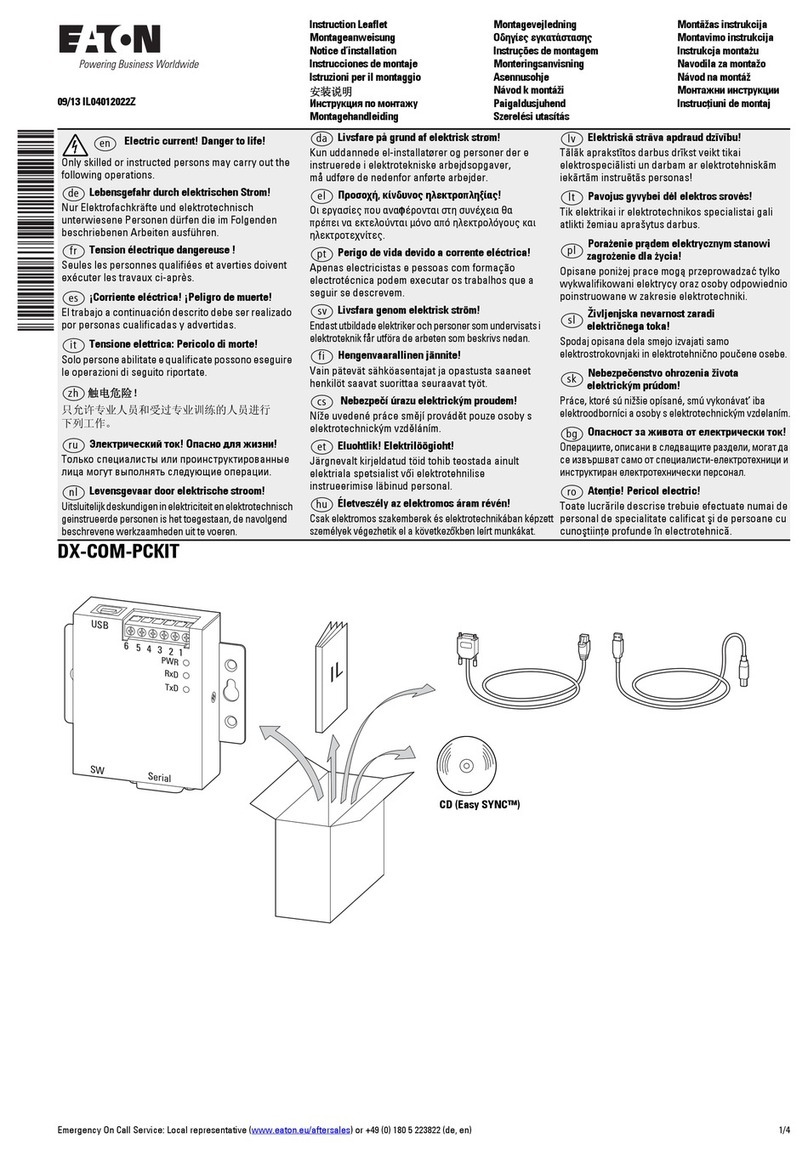 Eaton DX-COM-PCKIT Instruction leaflet