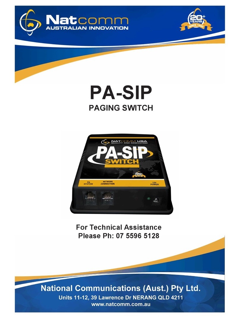 NatComm PA-SIP User manual NatComm PA-SIP User manual