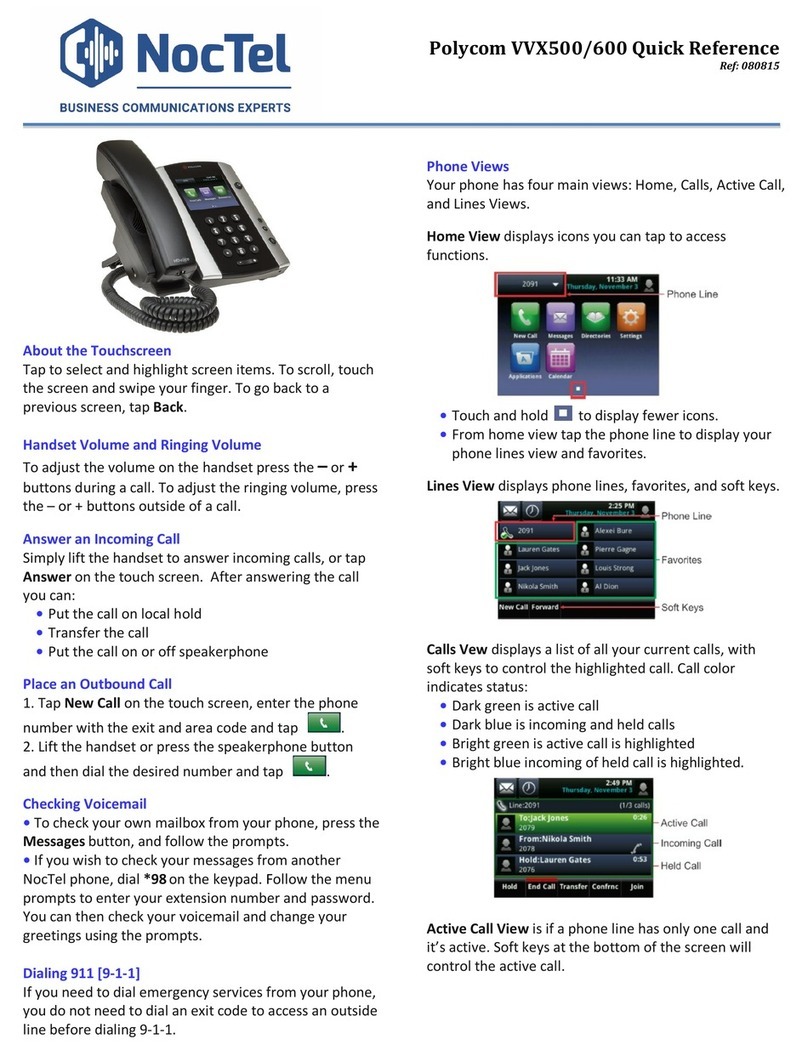 Polycom Polycom VVX 600 quick reference