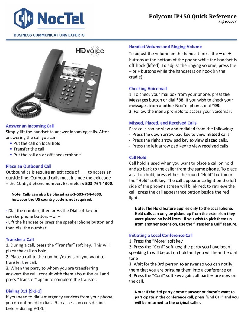 Polycom SoundPoint IP 450 quick reference