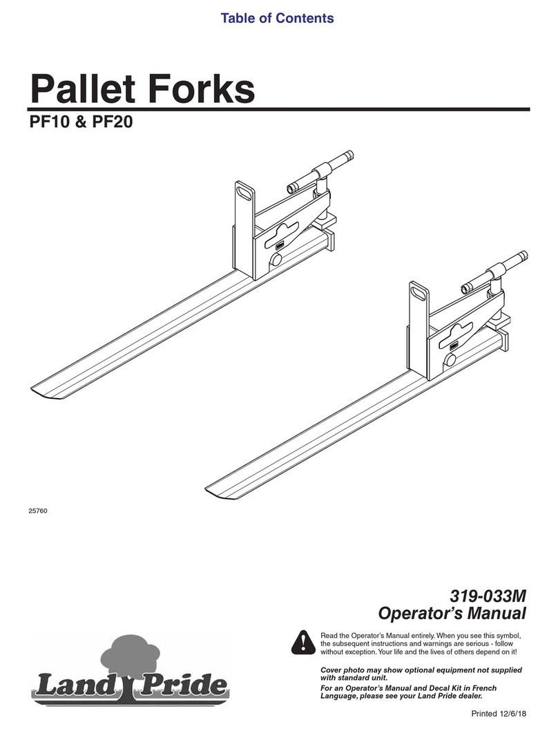 Land Pride Pallet Forks PF10 Operator's manual