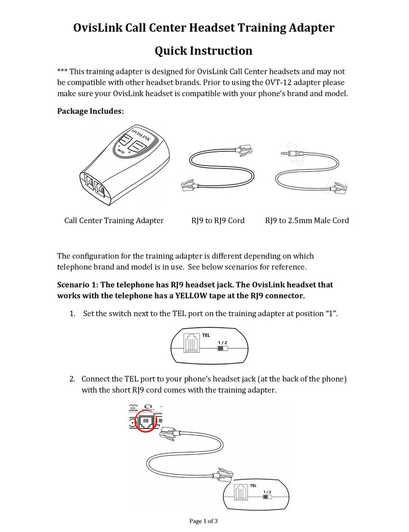 Ovislink OVT-12 Quick Instruction