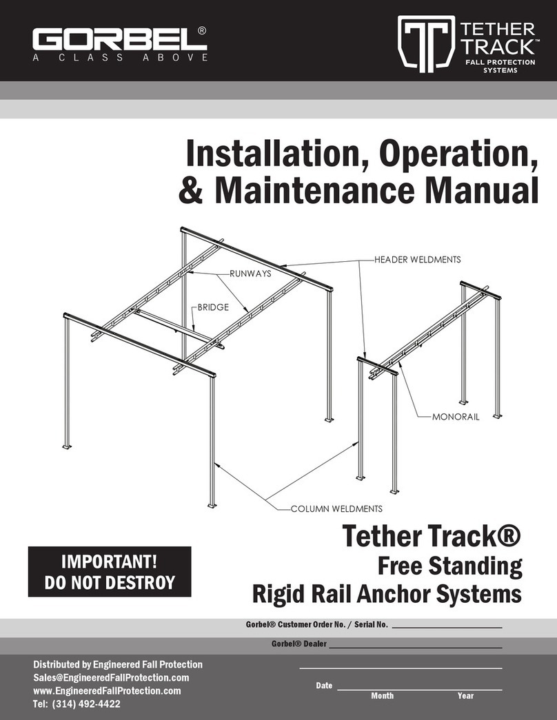 GORBEL Tether Track Installation, operation & maintenance manual