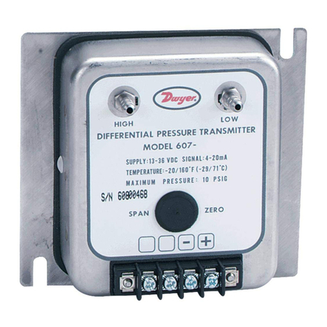 Dwyer Instruments 607 Series Installation and operating instructions