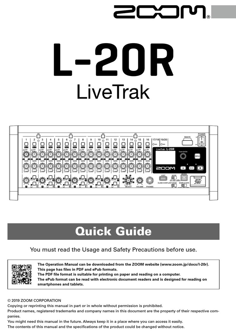 Zoom LiveTrak L-20R quick guide