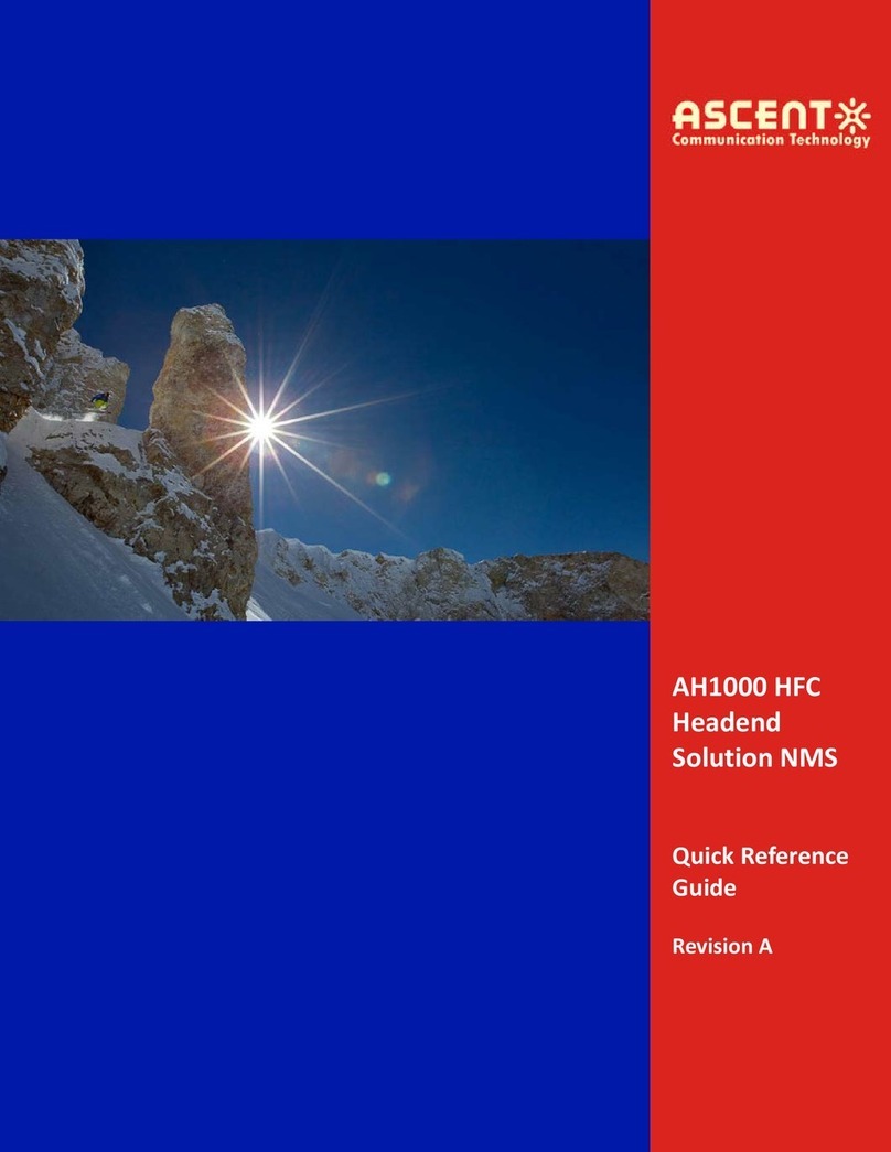 Ascent Communication Technology AH1000 HFC Quick reference guide Ascent Communication Technology AH1000 HFC Quick reference guide