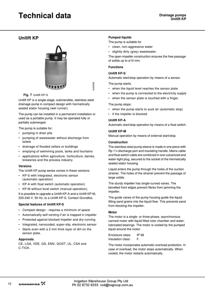 Grundfos Unilift KP 250 Instruction manual Grundfos Unilift KP 250 Instruction manual