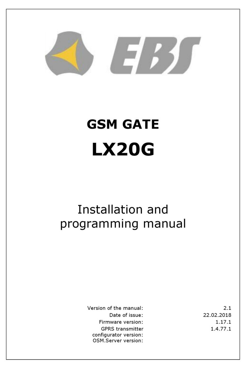 EBS LX20G Installation and programming manual