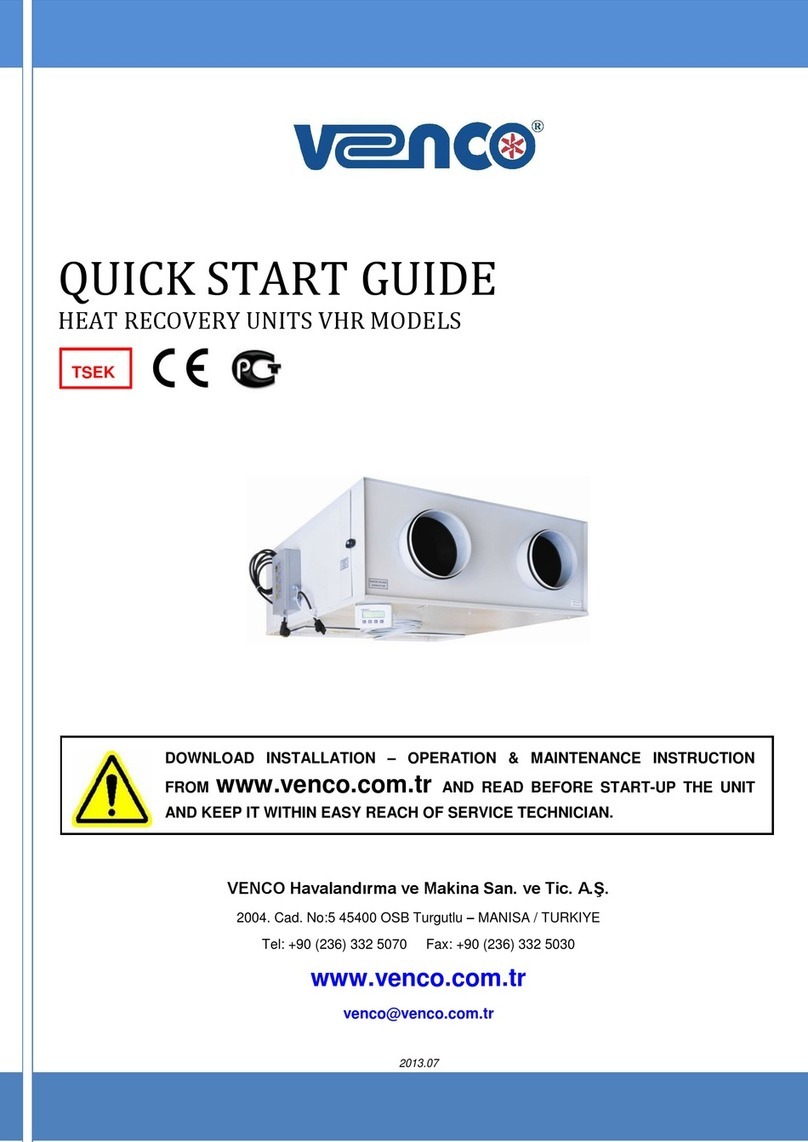 VENCO VHR Series quick start guide