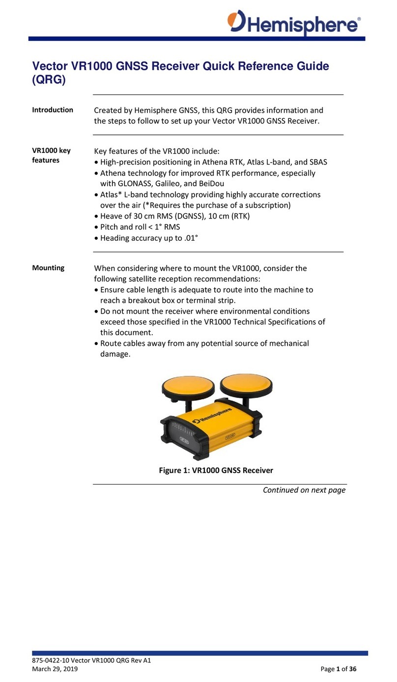Hemisphere GPS Vector VR1000 Quick reference guide