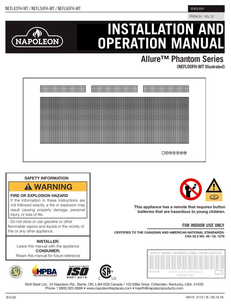 Napoleon Allure Phantom Series Installation and operation manual