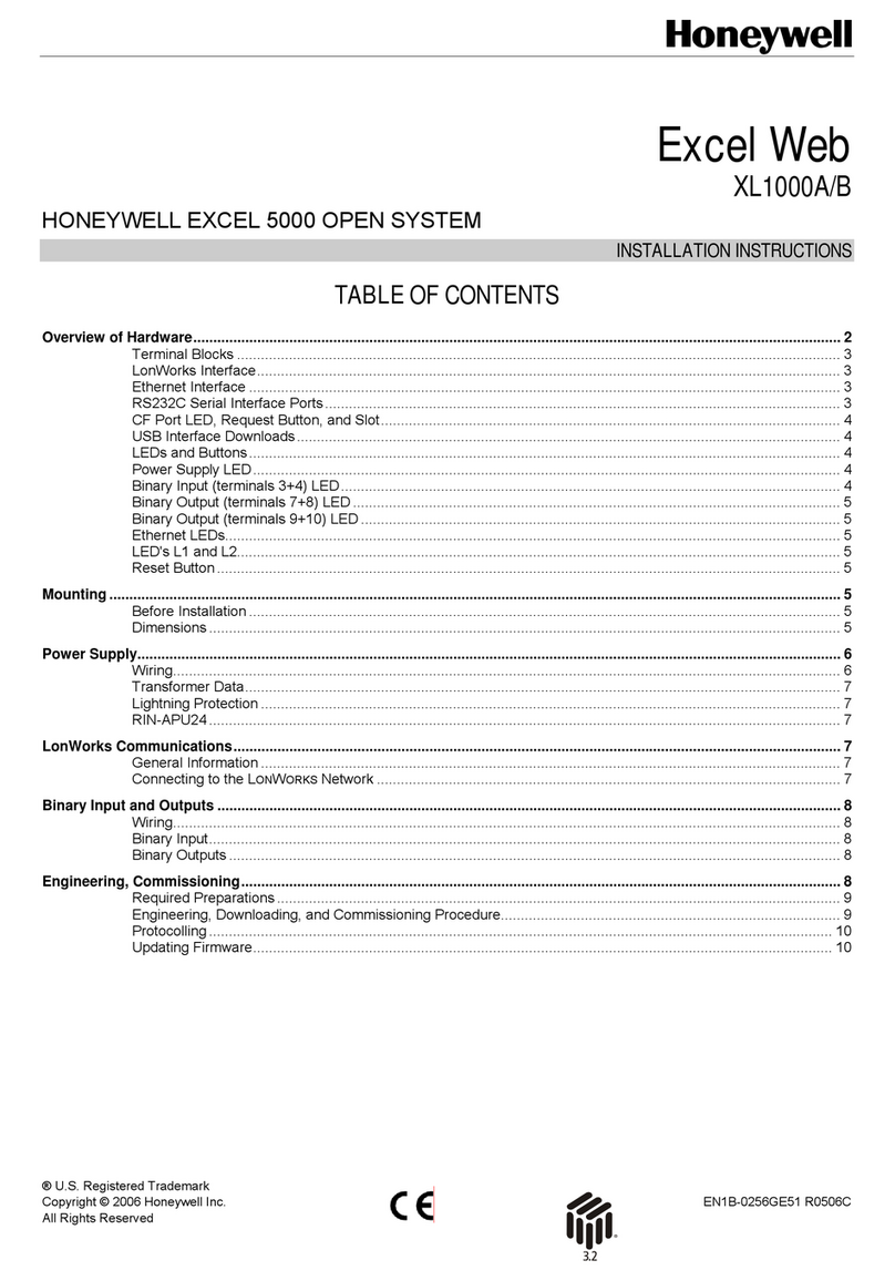 Honeywell Excel Web XL1000A User manual
