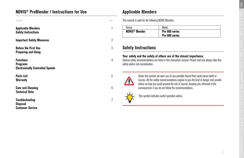 Novis Pro 800 Series instructions