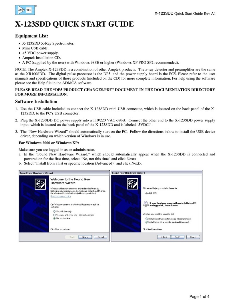 Amptek X-123SDD quick start guide