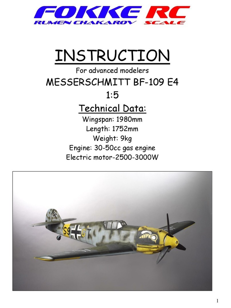Fokke RC MESSERSCHMITT BF-109 E4 User manual