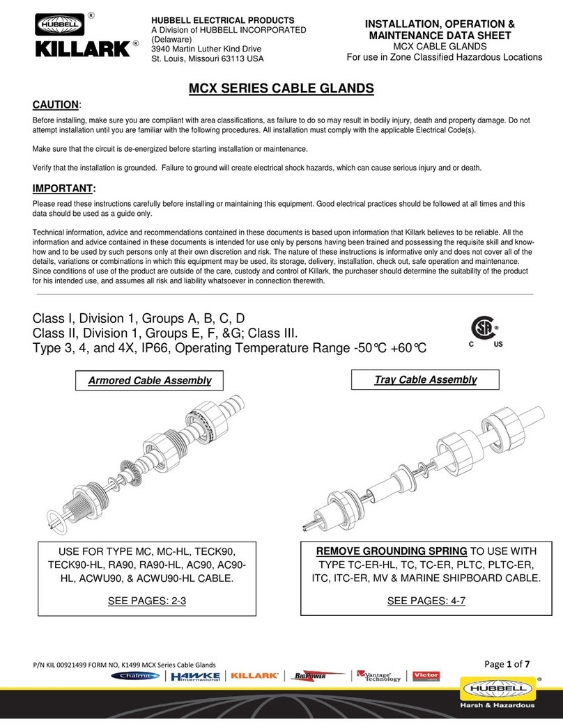 KILLARK MCX Series Installation, operation & maintenance manual