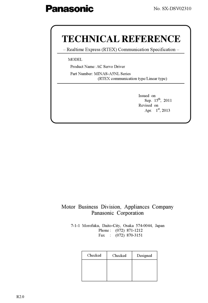 Panasonic MINAS-A5NL Series Use and care manual