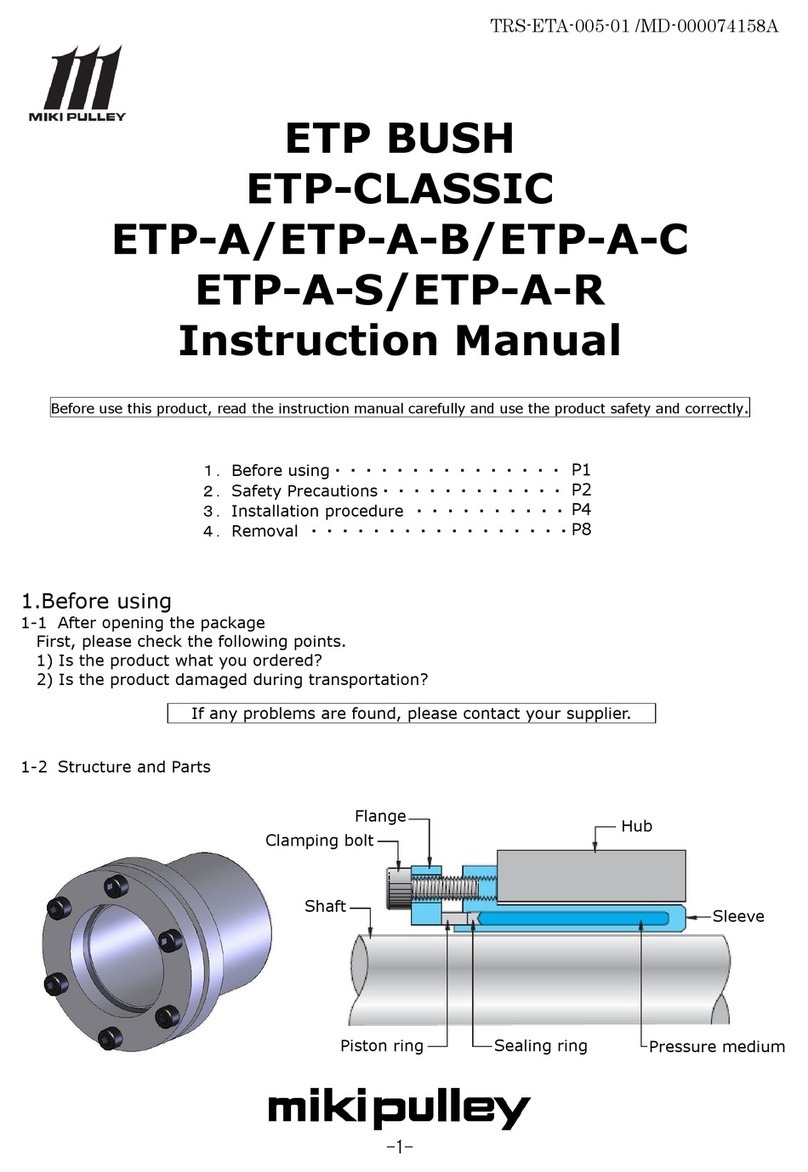 Miki Pulley ETP BUSH instruction manual