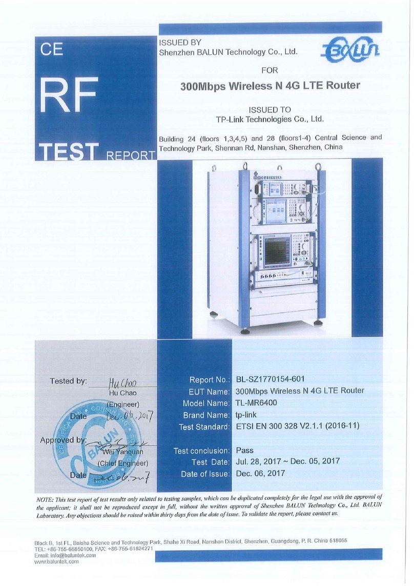 TP-Link TL-MR6400 User manual