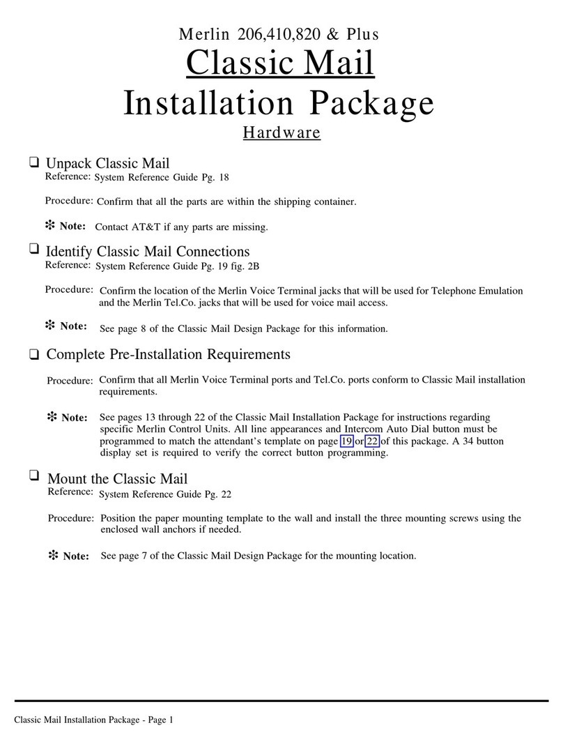 AT&T MERLIN 206 manual