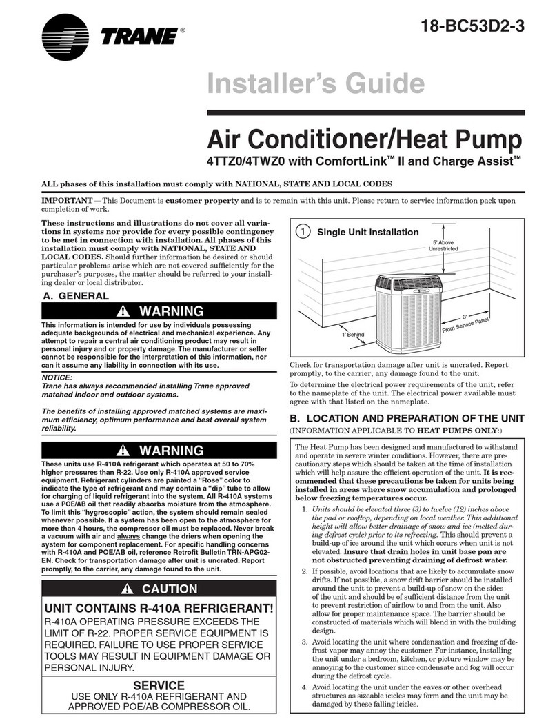 Trane ComfortLink II Charge Assist 4TTZ0 Series Assembly instructions