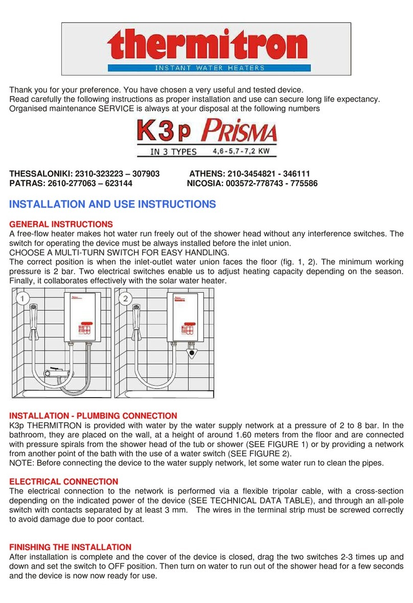 Thermitron K3P Prisma Installation and use instructions