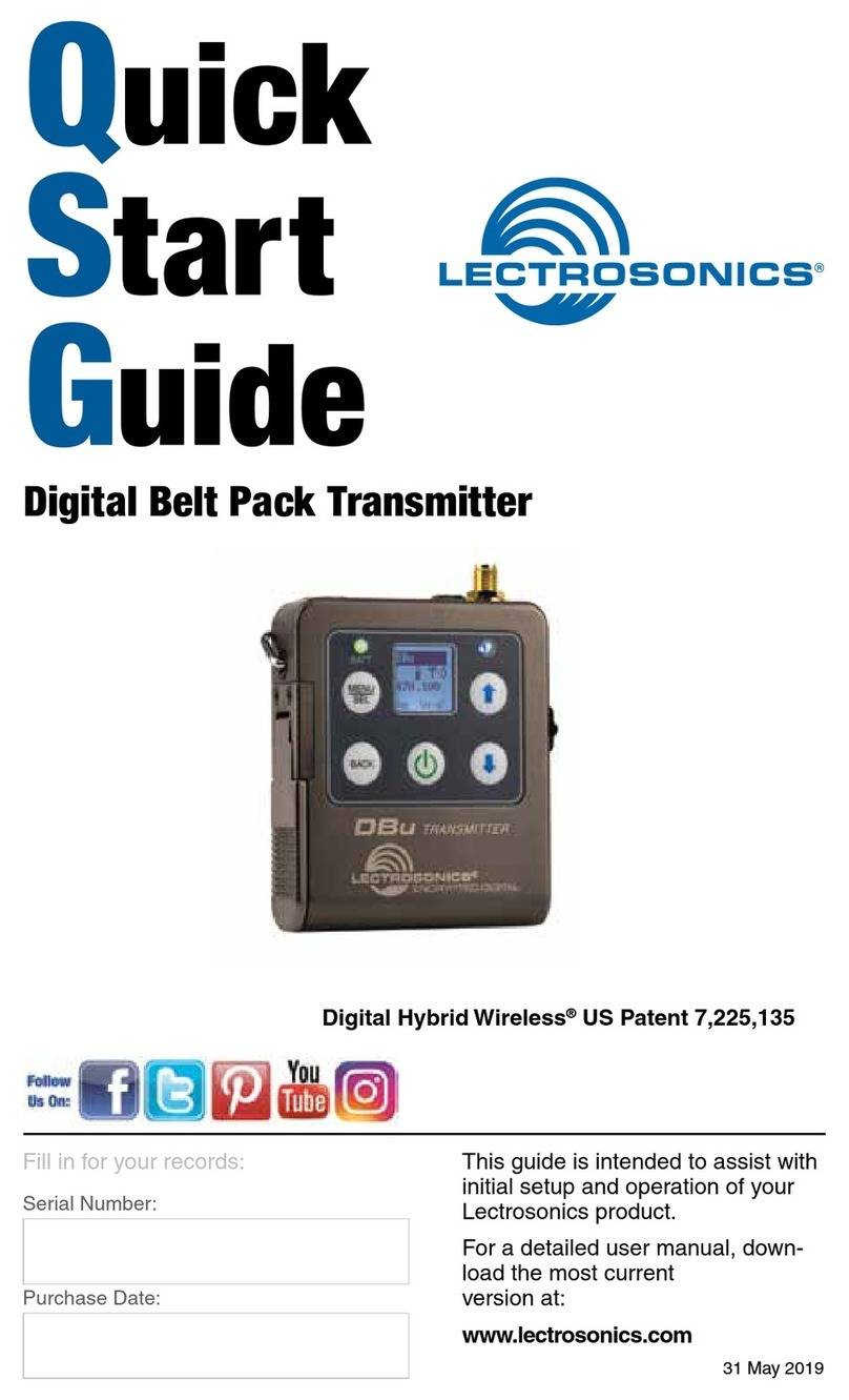 Lectrosonics Digital Hybrid Wireless DBu User manual