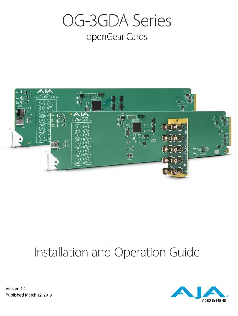 AJA OG-3GDA Series Installation and operation guide