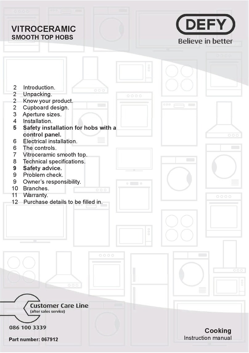 Defy VITROCERAMIC Series User manual