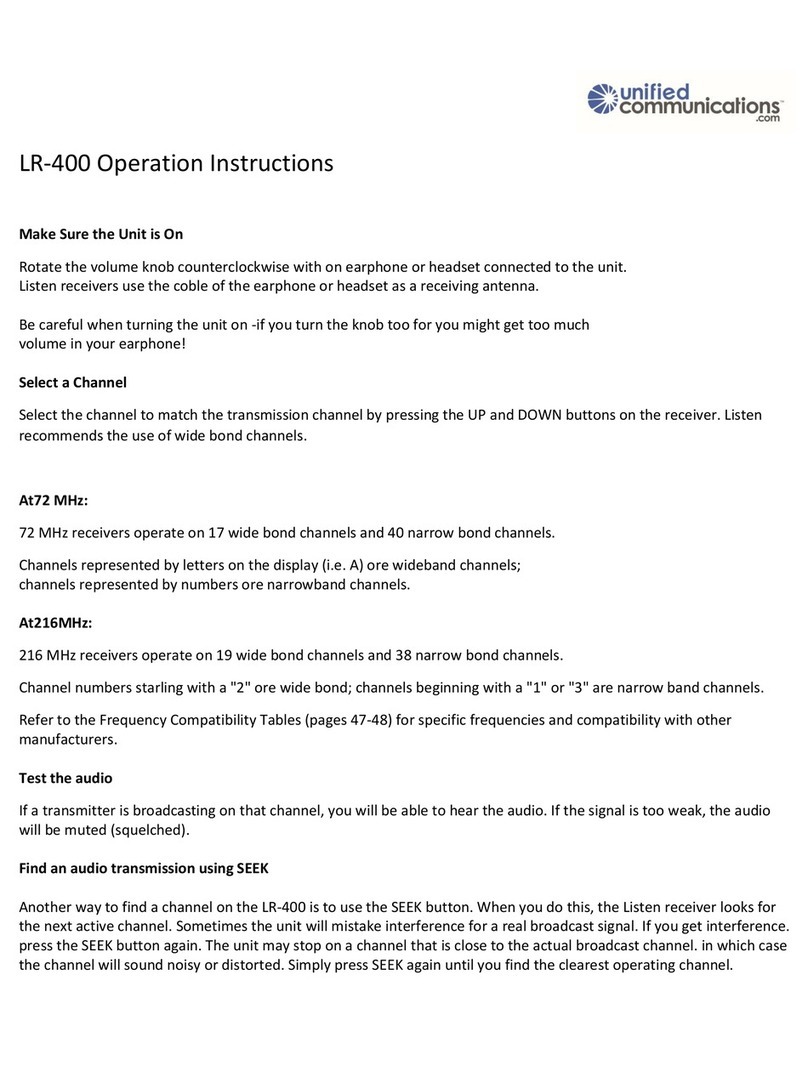 Listen Technologies LR-400 Operation instructions