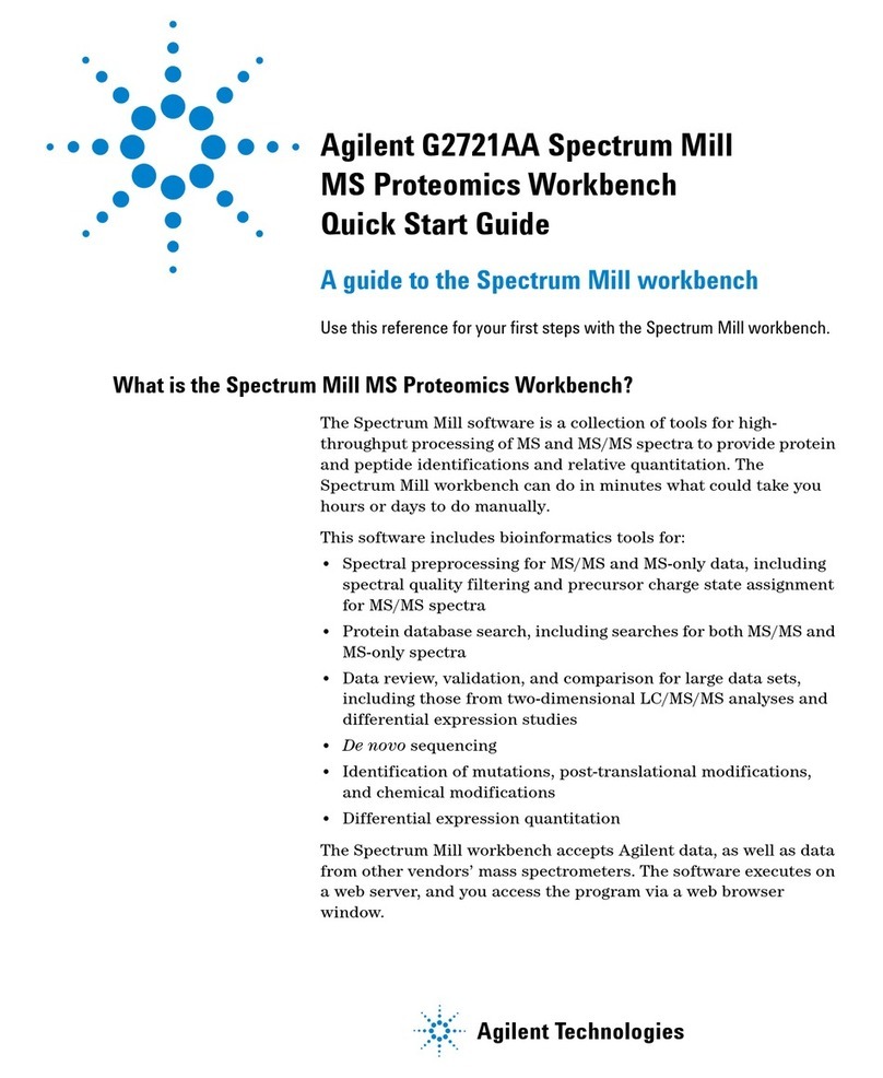 Agilent Technologies Spectrum Mill MS G2721AA quick start guide