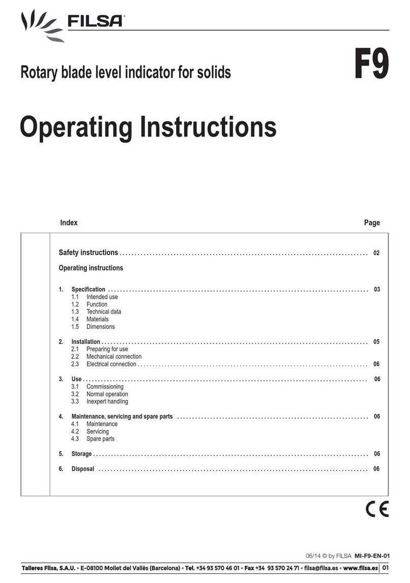 Filsa F9 operating instructions