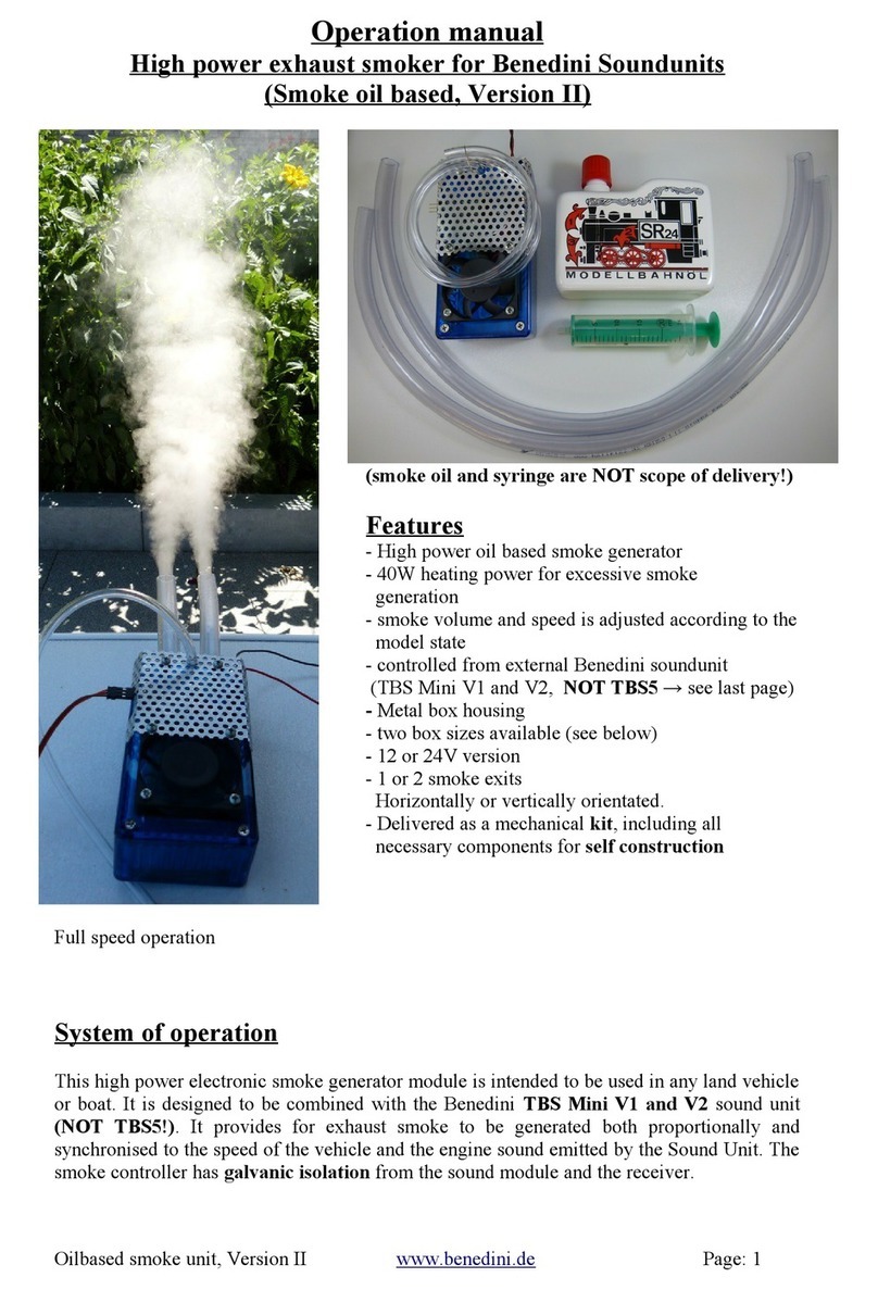 Benedini TBS Mini V2 Operation manual