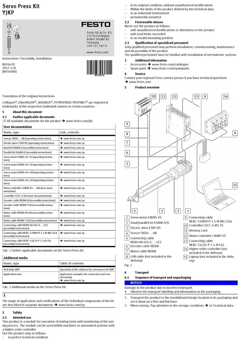 Festo YJKP Instructions, Assembly, Installation