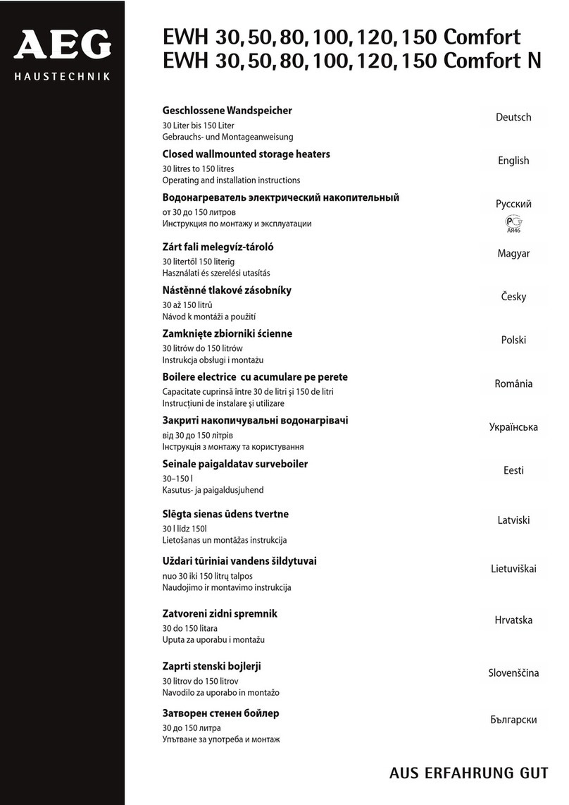 AEG Haustechnik EWH Comfort Series Operating and installation instructions