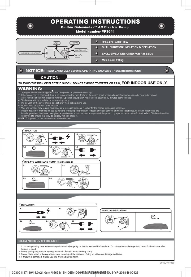 Bestway Built-in Sidewinder P3041 operating instructions