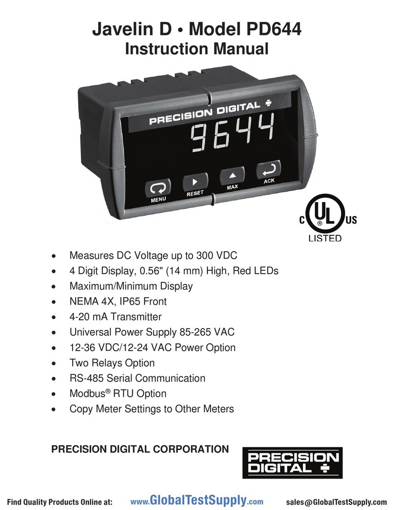 PRECISION DIGITAL Javelin D PD644 instruction manual
