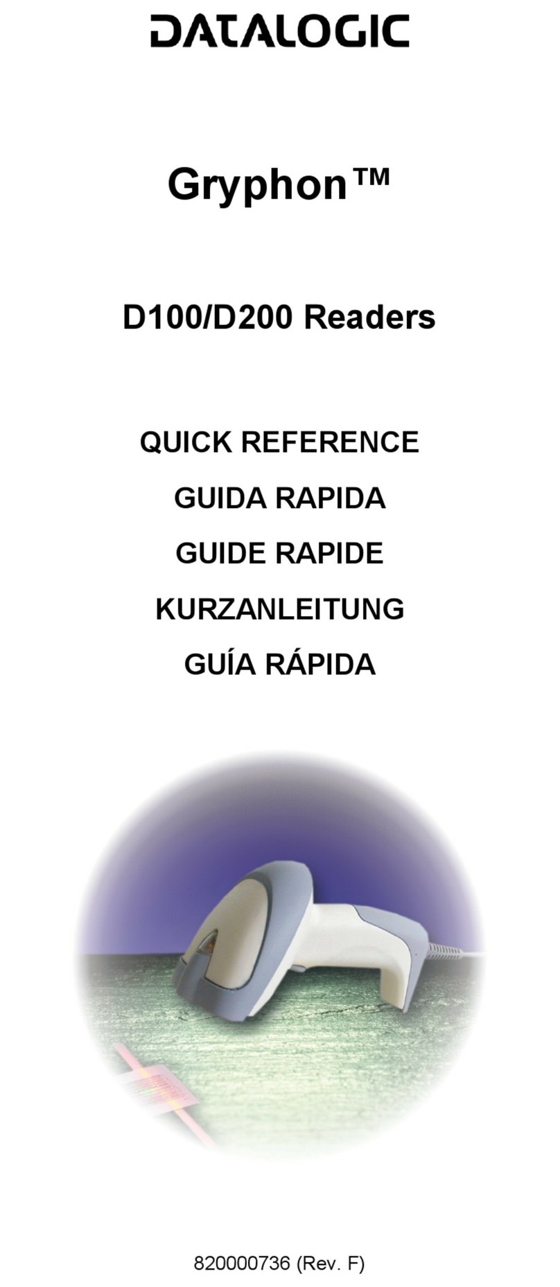 Datalogic Gryphon D100 Quick reference guide