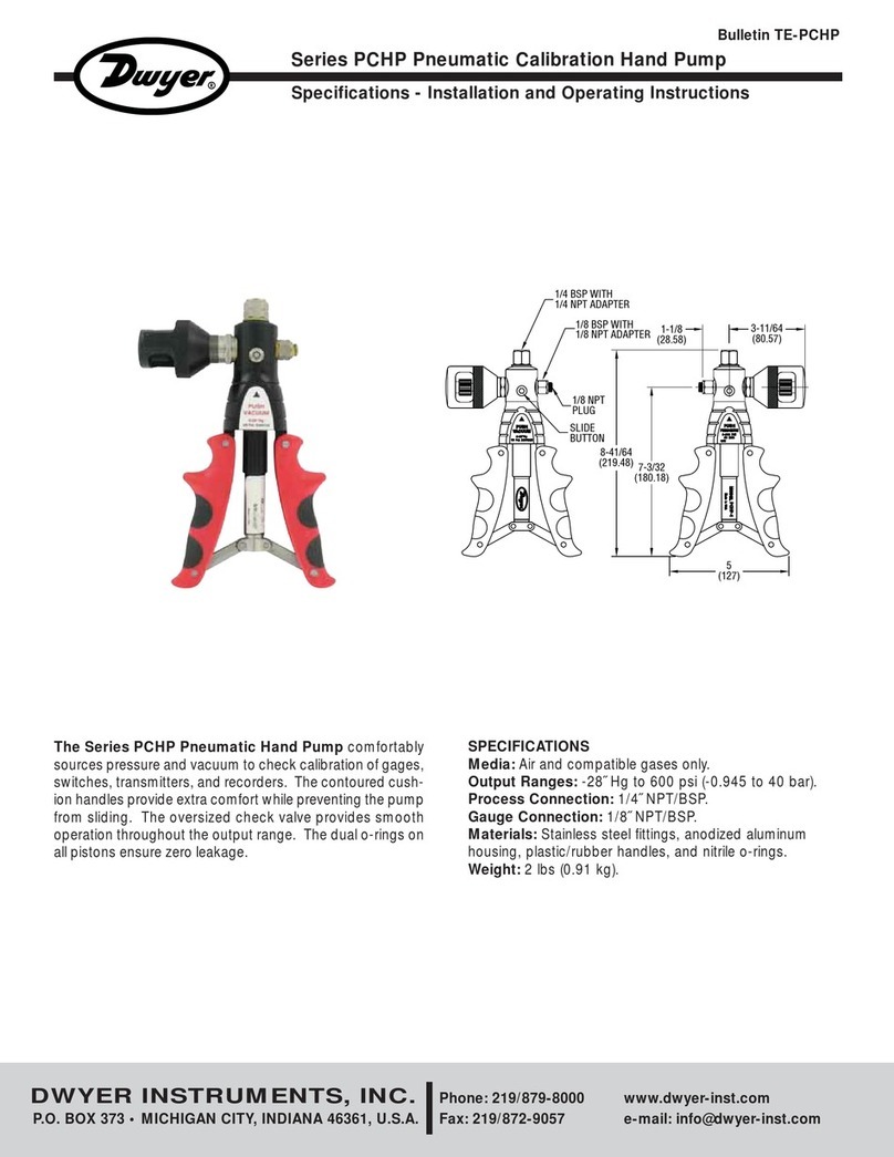 Dwyer Instruments PCHP Series Installation and operating instructions